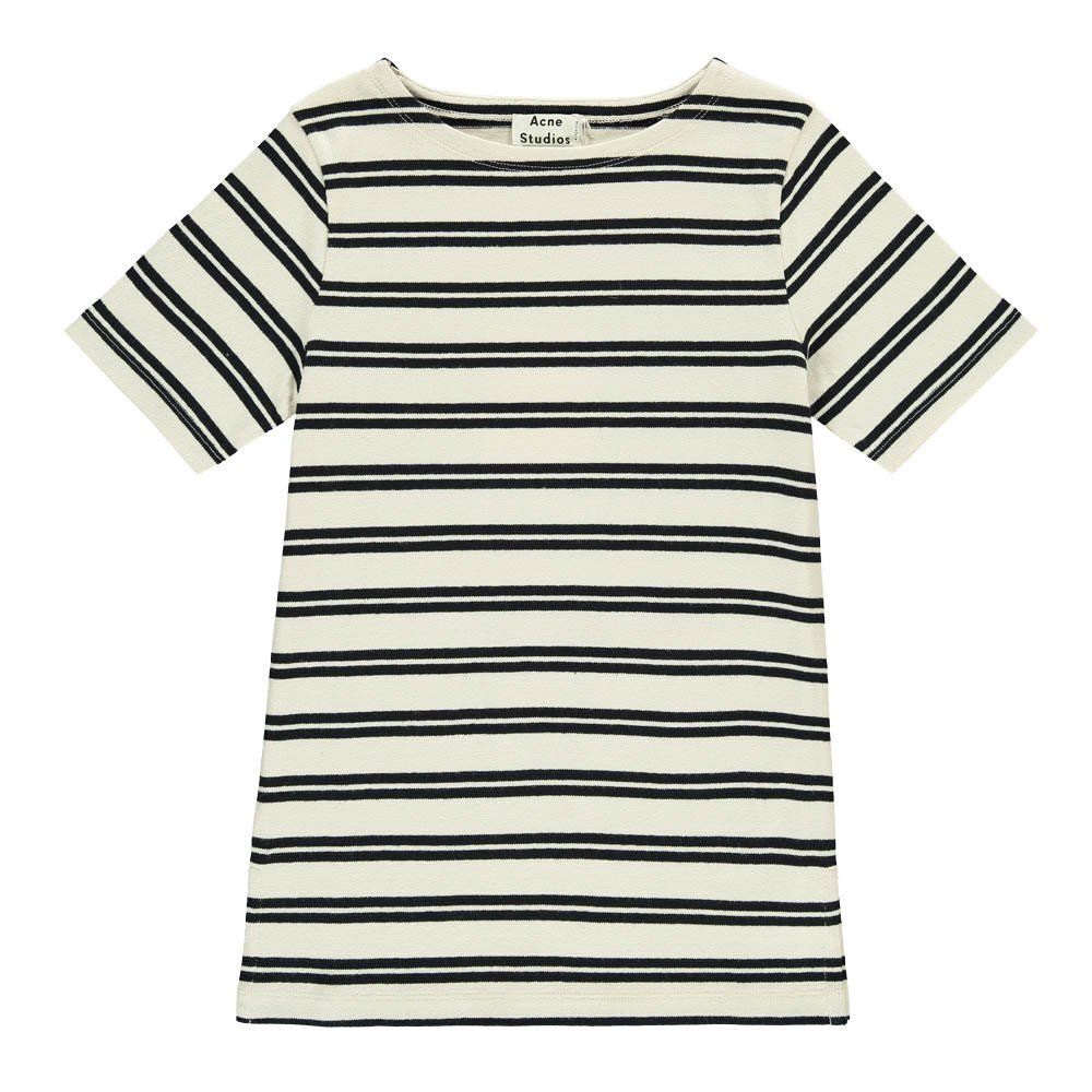 Acne Studios - Robe Courte Rayée Mini Dodora - Fille - Ecru