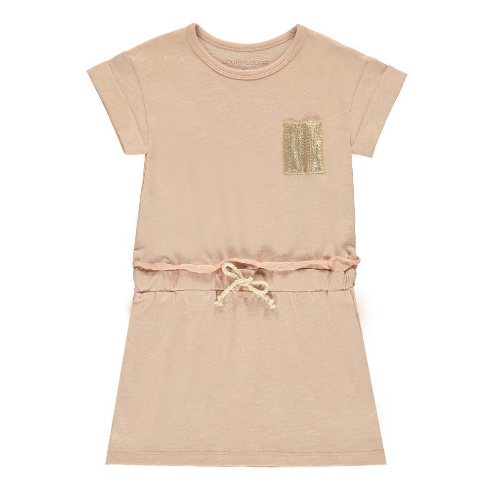Louis Louise - Robe Jersey Poche Dorée Sprint - Fille - Rose pêche