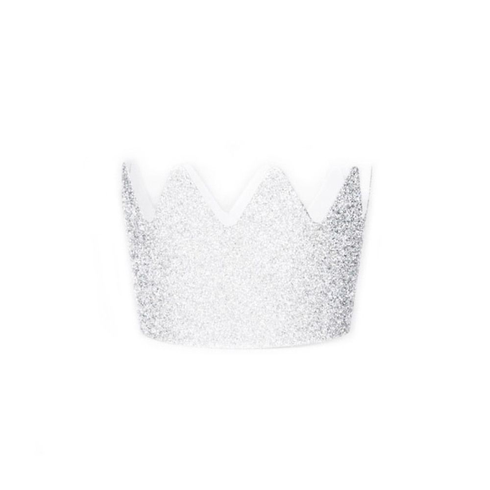 silver glitter paper crown set of 8 silver my little day design papercrown