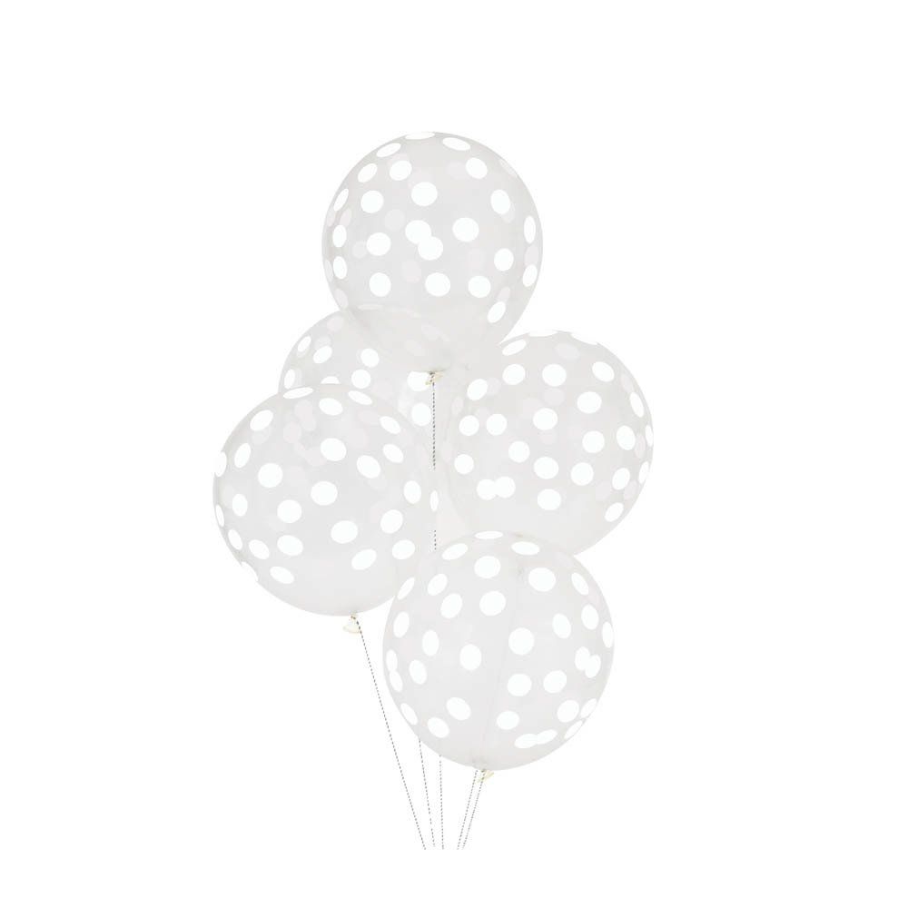 My Little Day - Ballons confettis imprimés blanc - Lot de 5 - Blanc