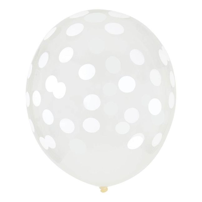 Confetti Printed Balloons, White - Set of 5 | White