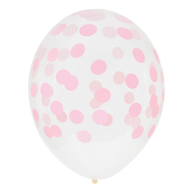 Globos estampados confettis - Lote de 5 | Rosa