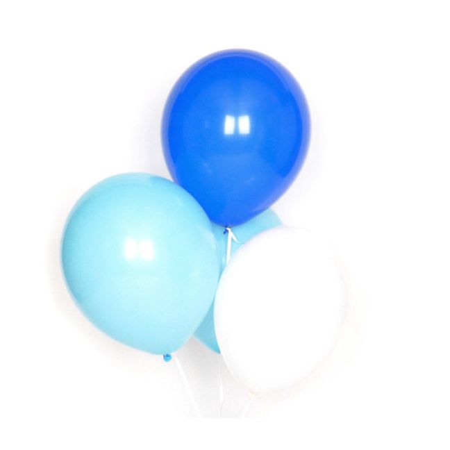 Set of 10 latex balloons - blue Blue