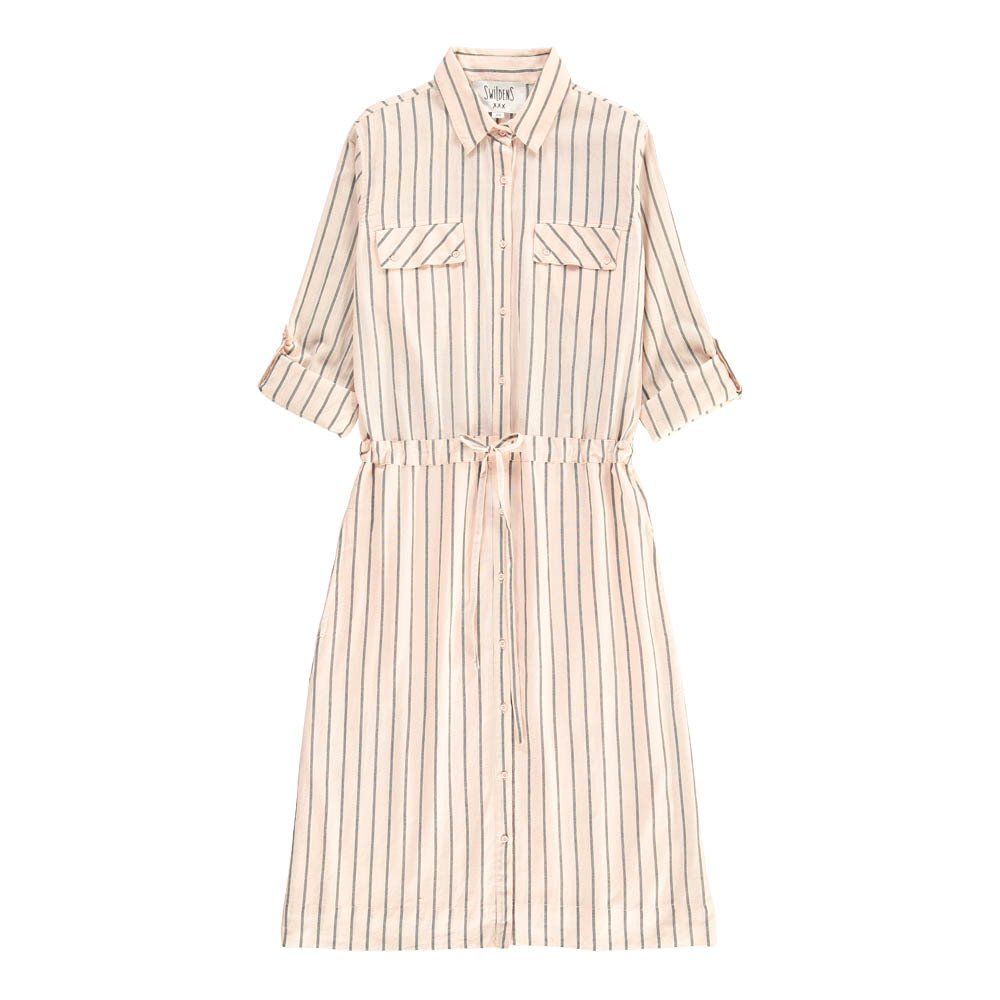 Robe Chemise Rayée Qixia Rose pâle Swildens Mode Adulte