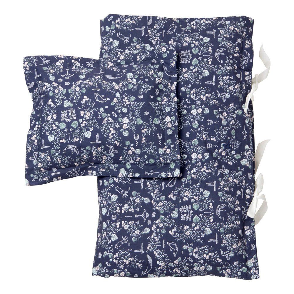garbo&friends - Parure de lit Mares en percale de coton - Bleu marine