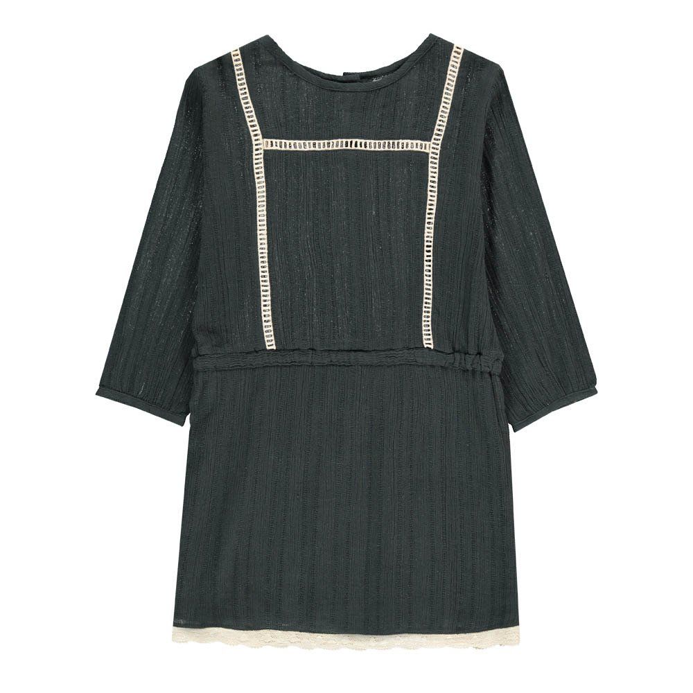Polder Girl - Robe Ajourée Brownie - Fille - Gris charbon