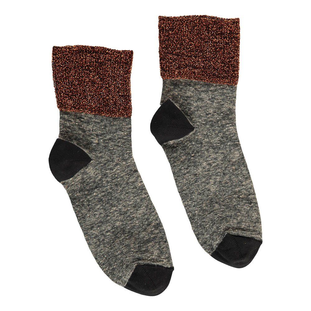 Polder Girl - Chaussettes Lin Lurex Piqure - Fille - Gris chiné