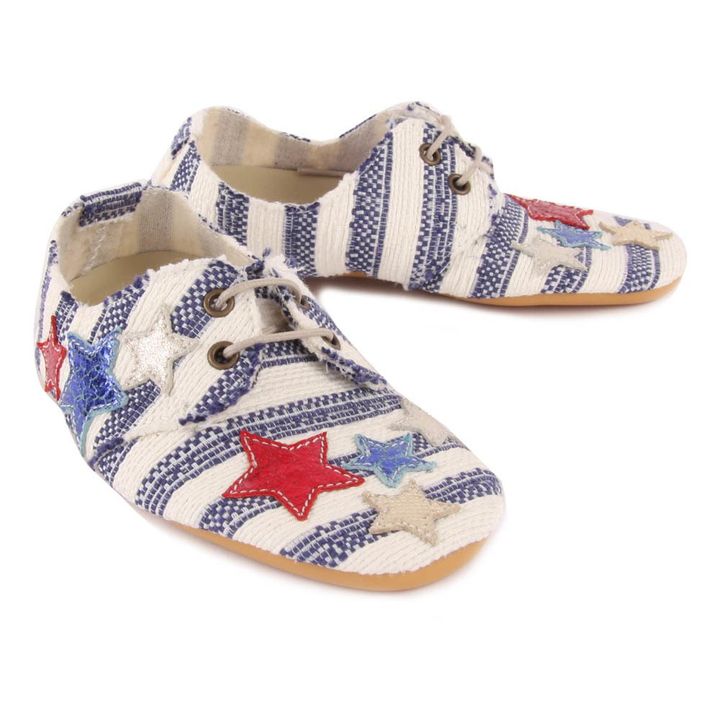 Star Striped Fabric Derbies White- Product image n°1