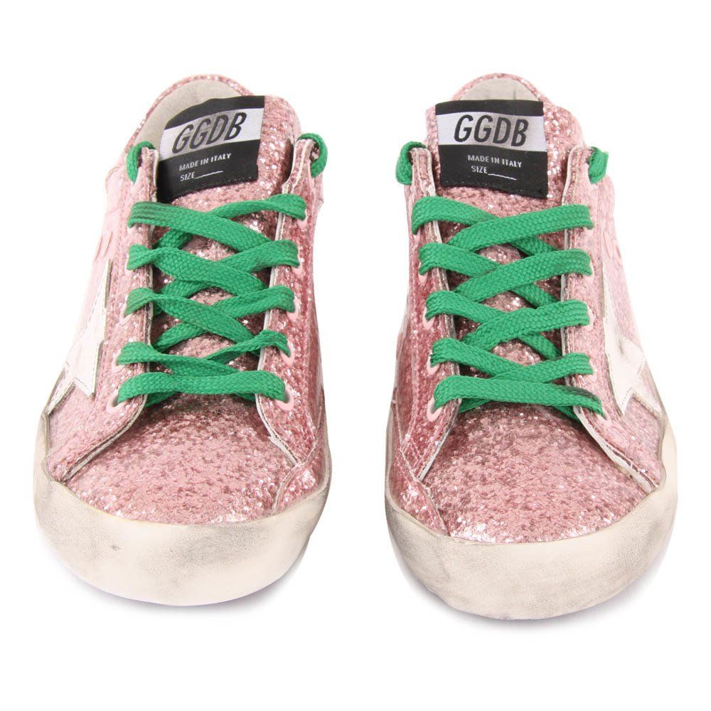 Superstar Glitter LaceUp Trainers Pink Golden Goose Deluxe Brand