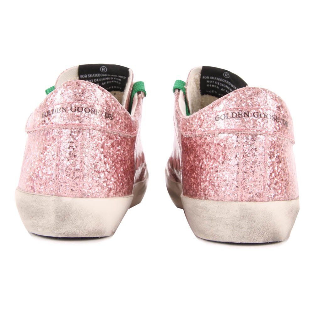 Superstar Glitter Lace-Up Trainers Pink Golden Goose Deluxe Brand