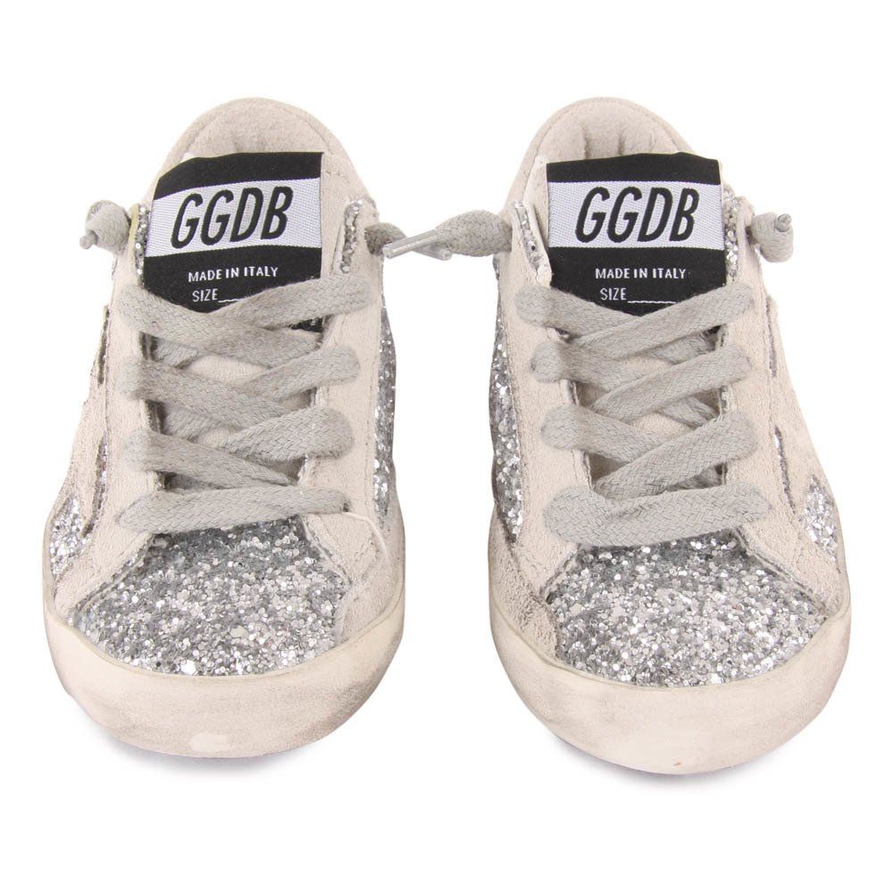 Superstar Glitter Lace-Up Trainers Silver Golden Goose Deluxe