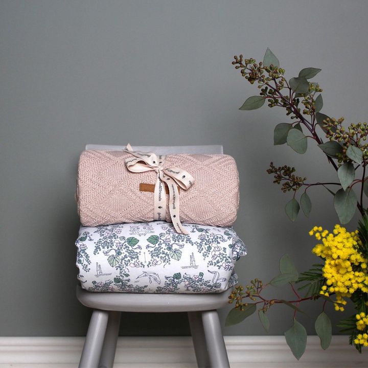 Decke aus Baumwolle Ollie | Rosa- Produktbild Nr. 1