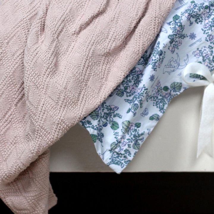 Couverture en coton Ollie | Rose- Image produit n°2