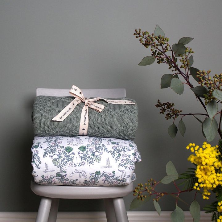 Decke aus Baumwolle Ollie | Grün- Produktbild Nr. 2
