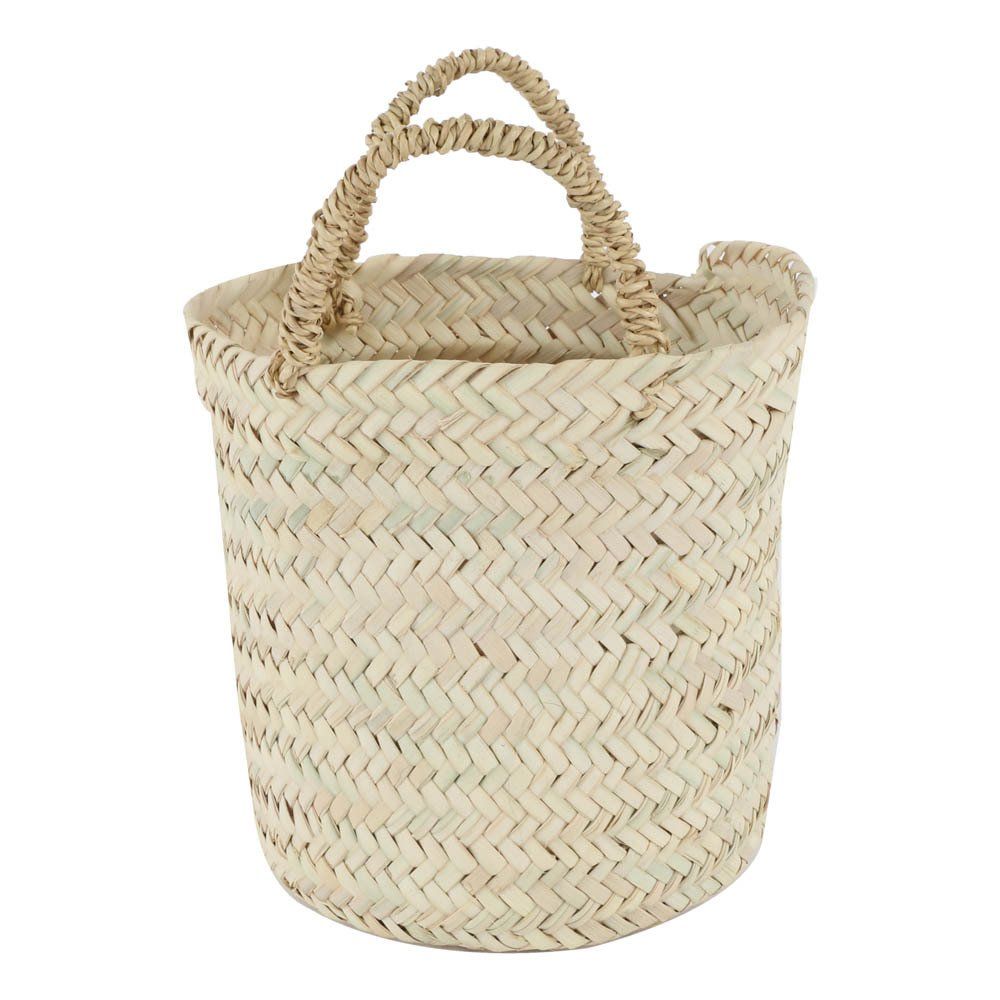 Flat Round Woven Palm Leaf Basket- Product image n°0