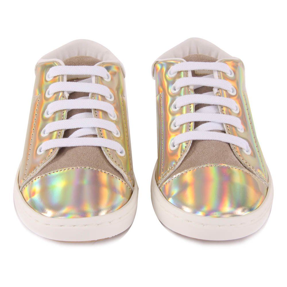 Holographic Laced Trainers Beige Babywalker Shoes Baby , Children