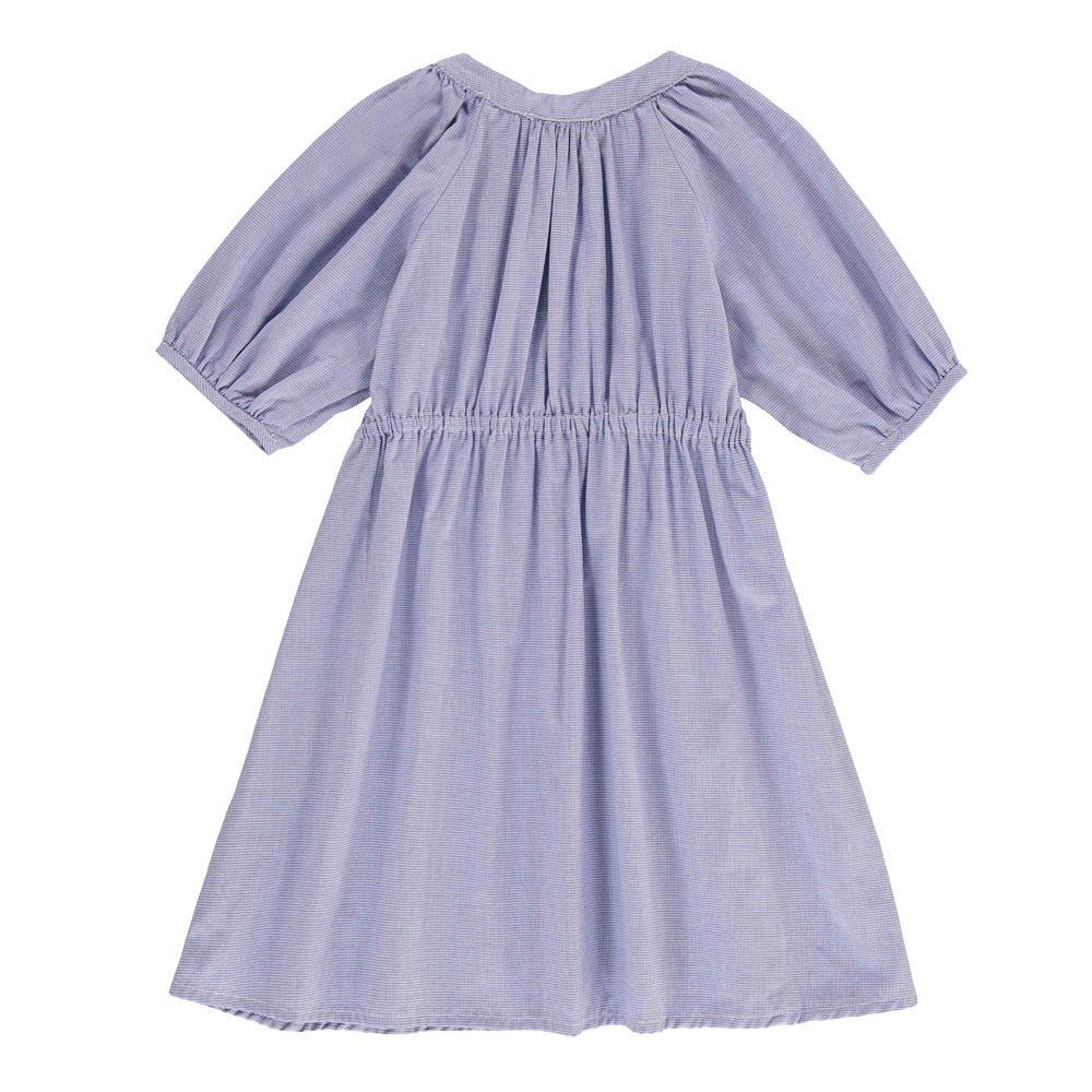 Charlie Mini Check Dress with Buttons Blue Noro Fashion Children
