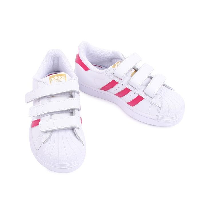 Mange Patent tilfredshed Adidas - Superstar Foundation Pink Velcro Sneakers - Pink | Smallable