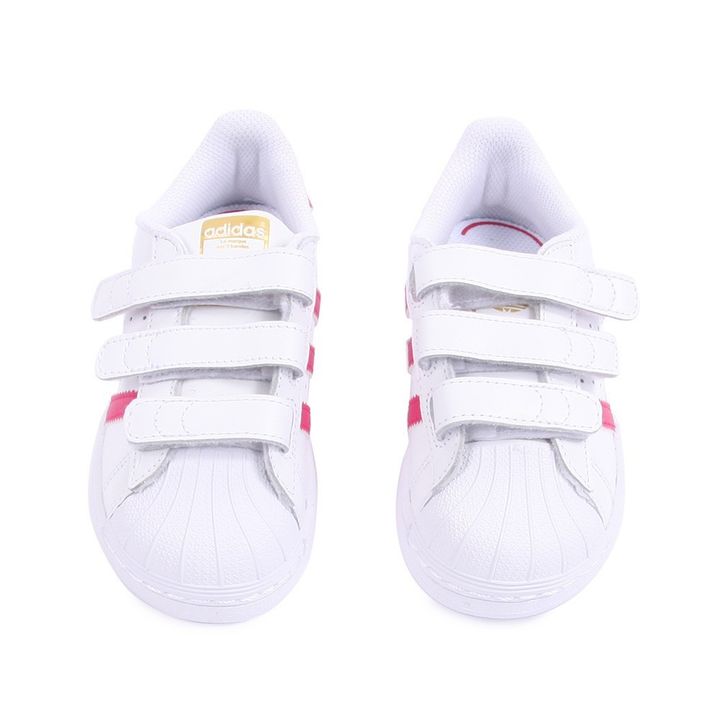 Superstar Foundation Pink Velcro Trainers Pink Adidas Shoes Baby
