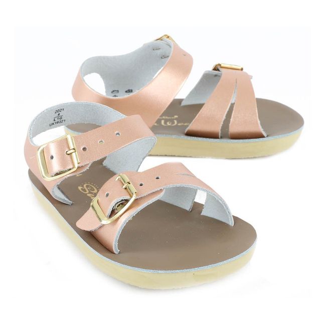 Seawee Leather Waterproof Sandals | Pink Gold