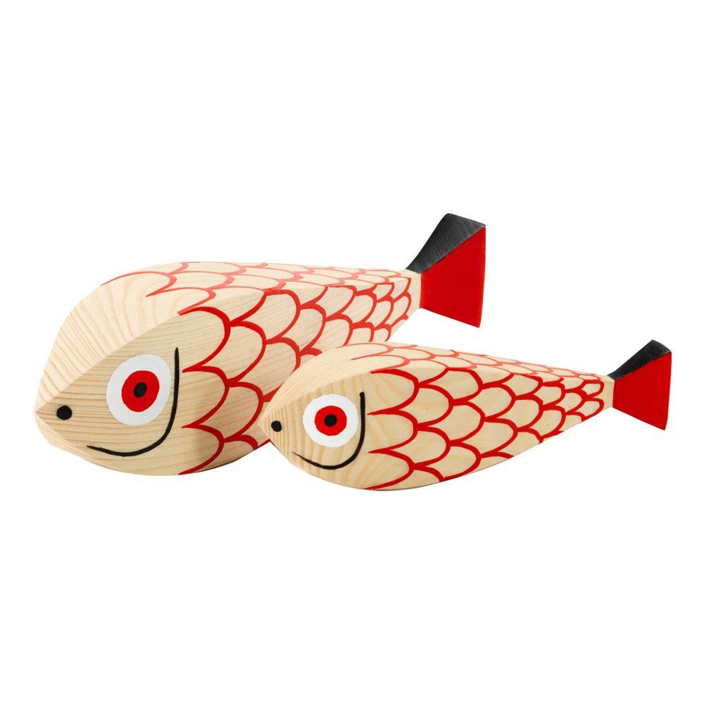Vitra - Décoration en bois Mother fish and child - Alexander Girard - Rouge