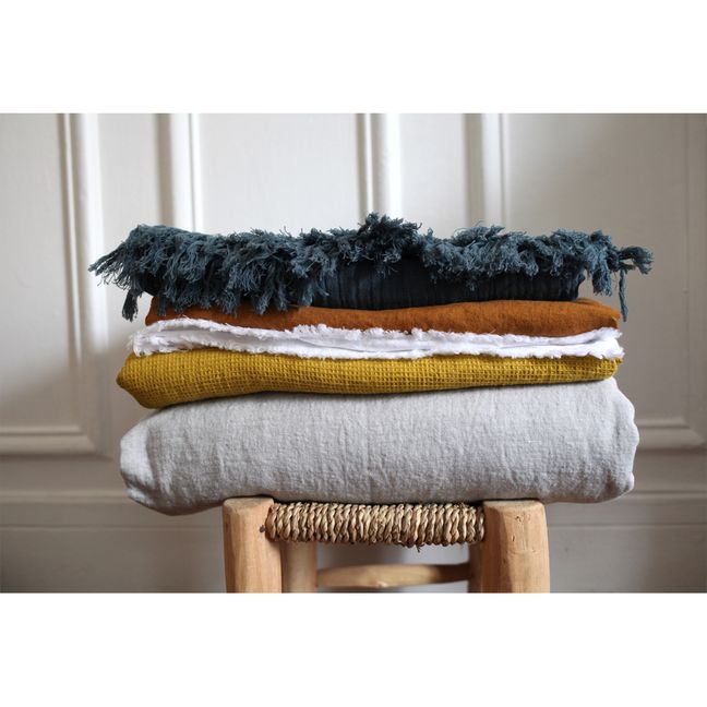 Honeycomb Washed Linen Bath Towel | Sage