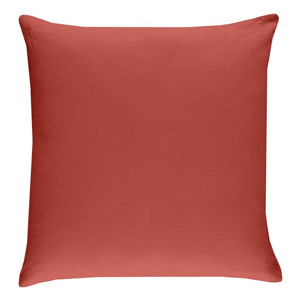 Washed Linen Pillow Case Espelette Camden linen cotton pillowcase , red