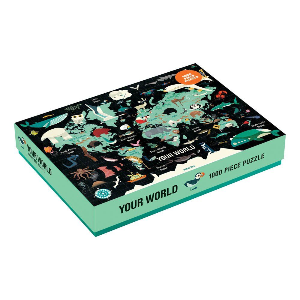 MudPuppy - Puzzle 1000 pièces le monde - Multicolore