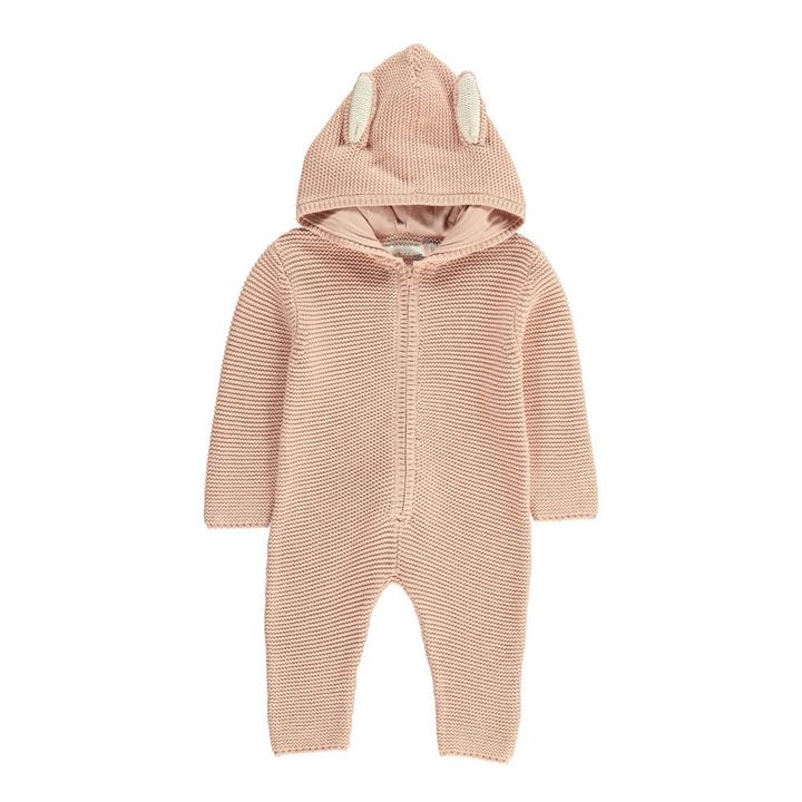 Acorn Organic Cotton Hooded Jumpsuit Dusty Pink Stella McCartney