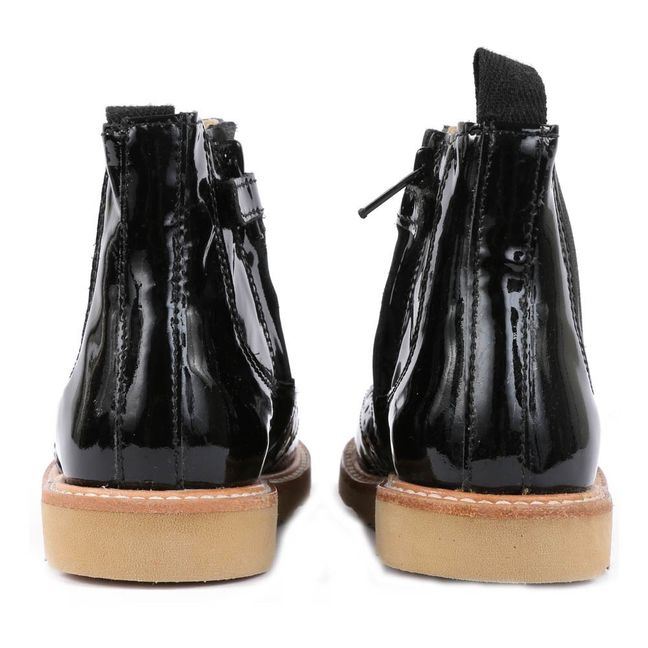Francis Varnished Leather Chelsea Boots Black