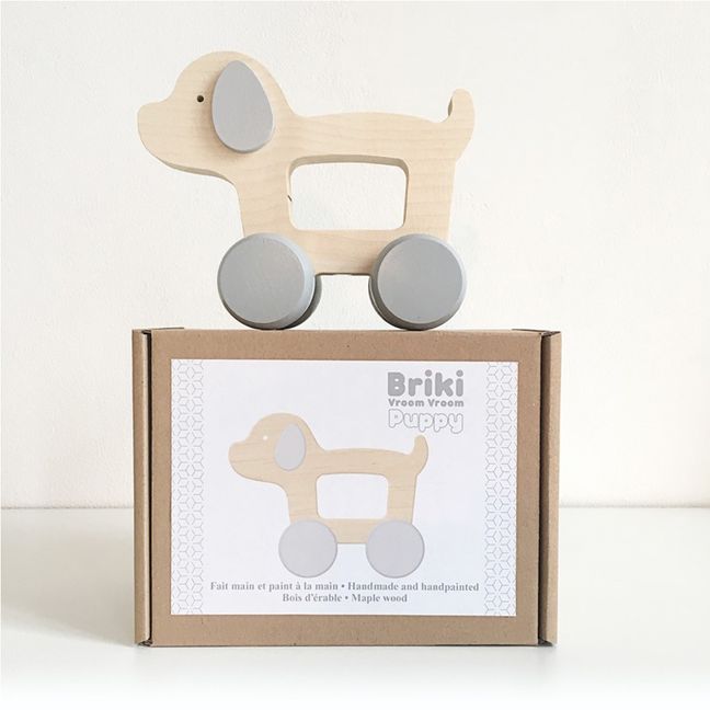 Chien à pousser en bois