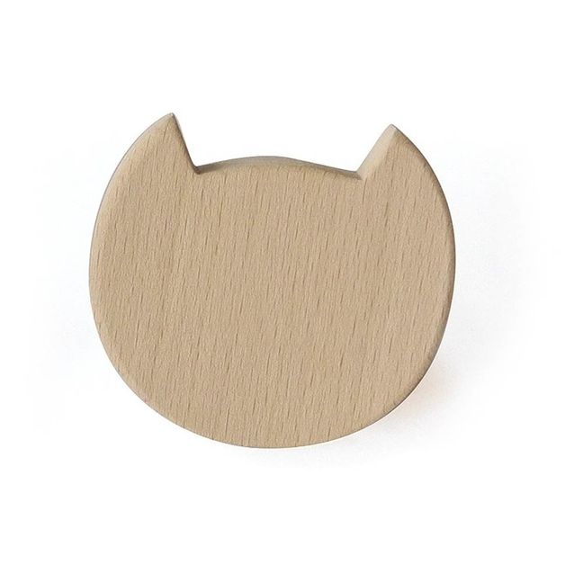4 Kleiderhacken: Wolke, Rund, Katze, Holzvogel 