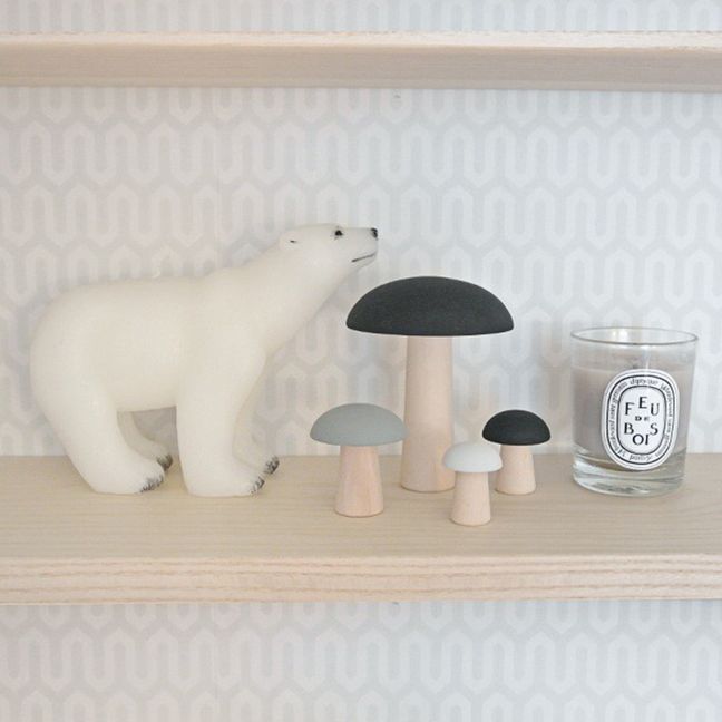 Decorative Wooden Mushrooms - Set of 4