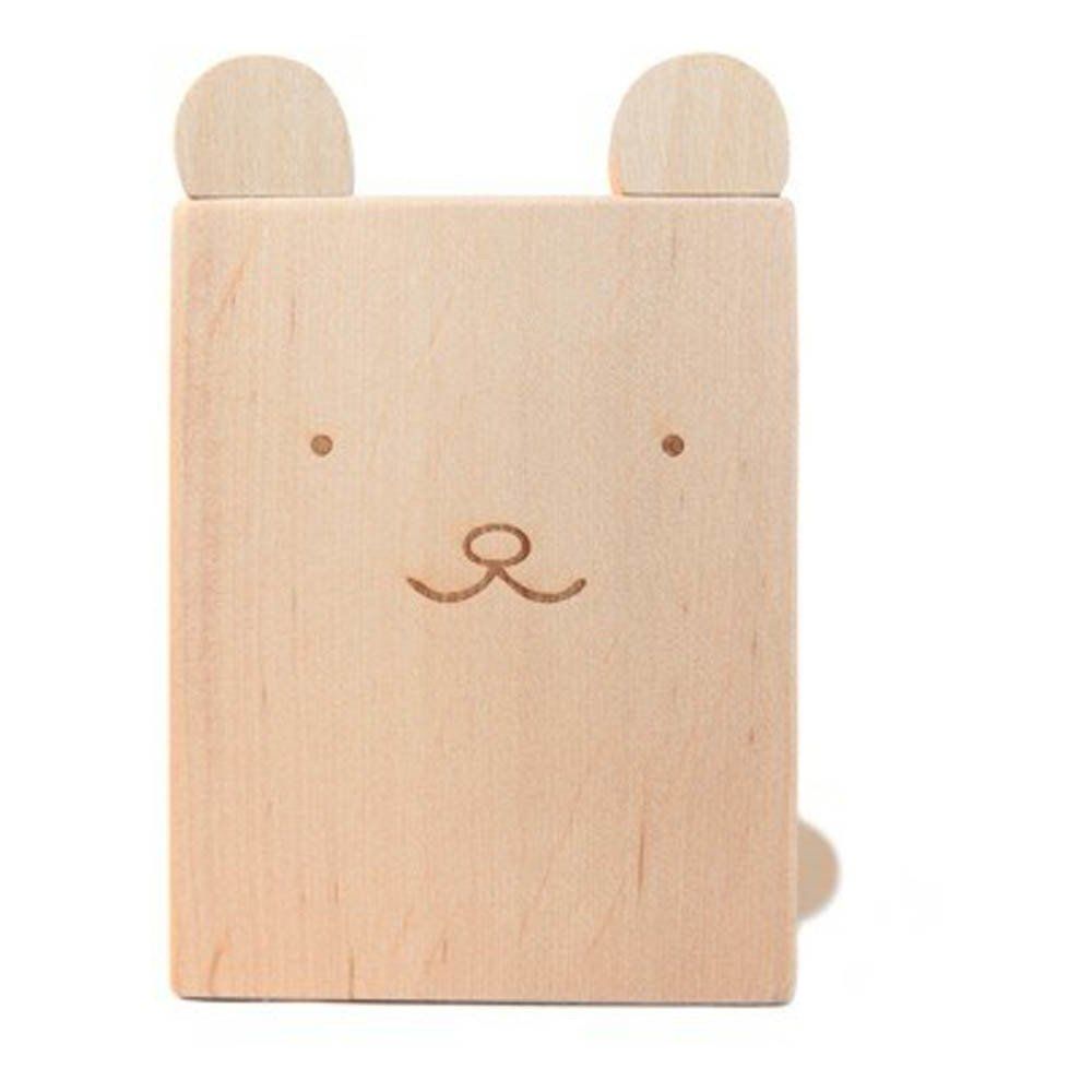 Briki Vroom Vroom - Pot à crayons ours en bois - Naturel