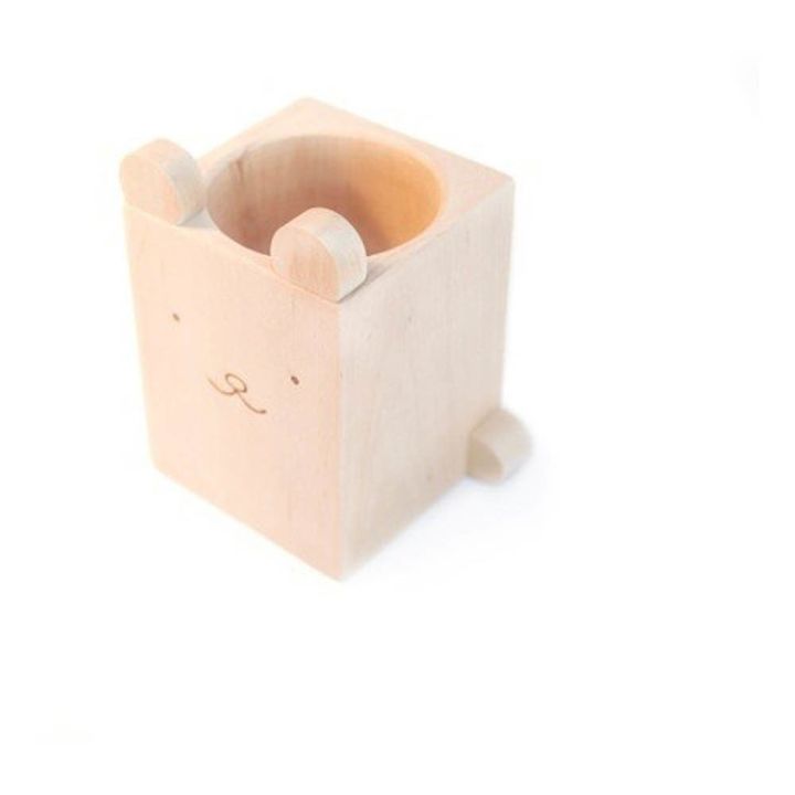 Pot à crayons ours en bois- Image produit n°2