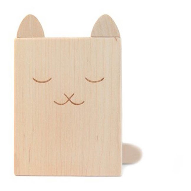 Vaso a matite gatto in legno