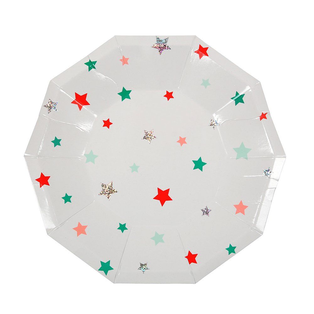 Star Paper Plates - Set of 8 White Meri Meri Design Children