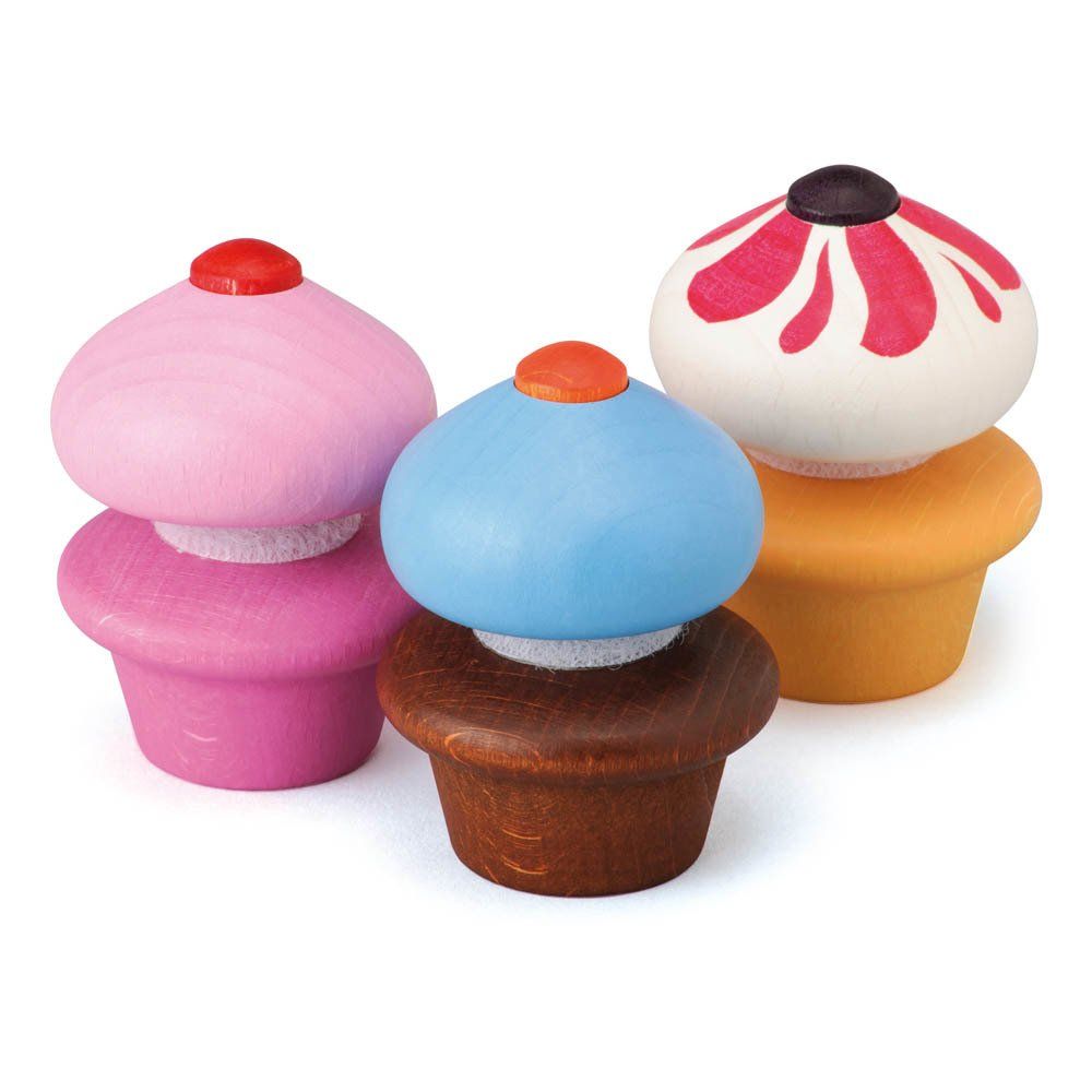 Erzi - Cupcakes à assembler - Set de 3 - Multicolore