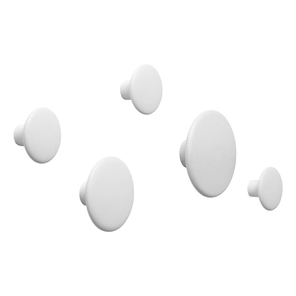 Muuto - Patères The dots - Set de 5 - Blanc