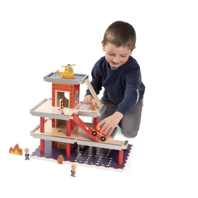 Wooden Fire Station With Accessories