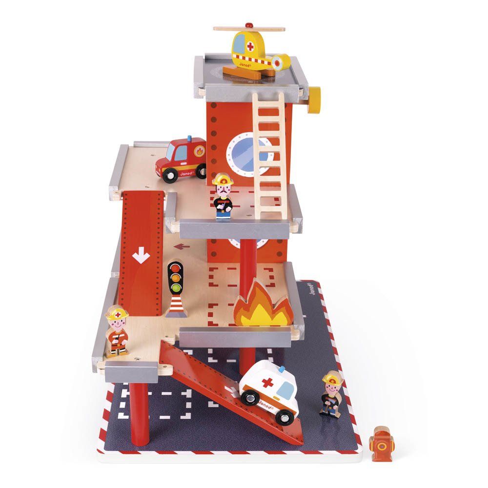 large wooden fire station