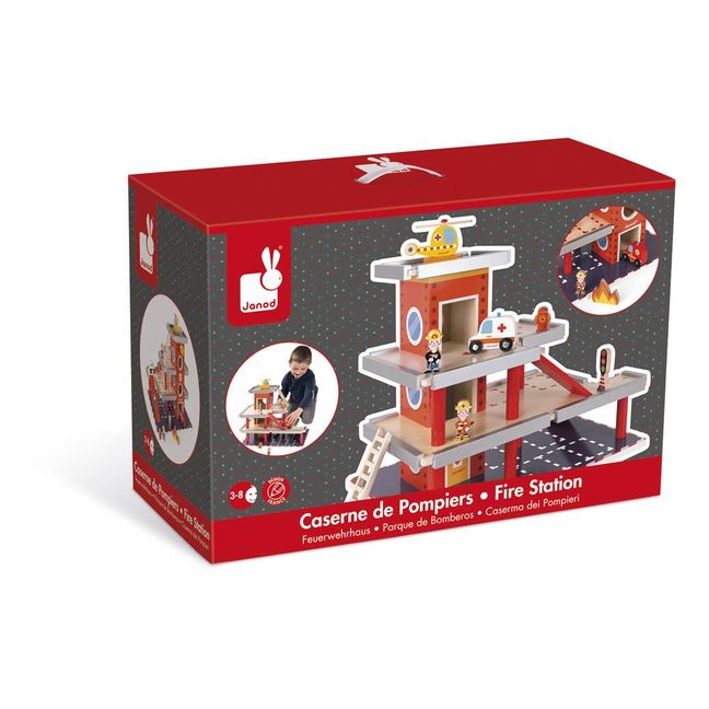 Wooden Fire Station With Accessories