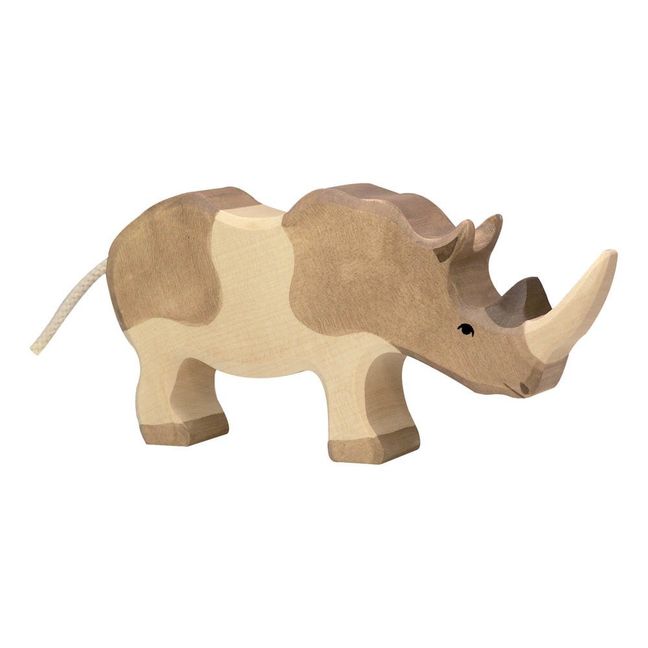 Wooden Rhinoceros Figurine