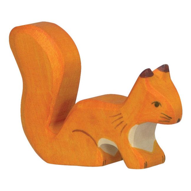 Figurine en bois écureuil debout