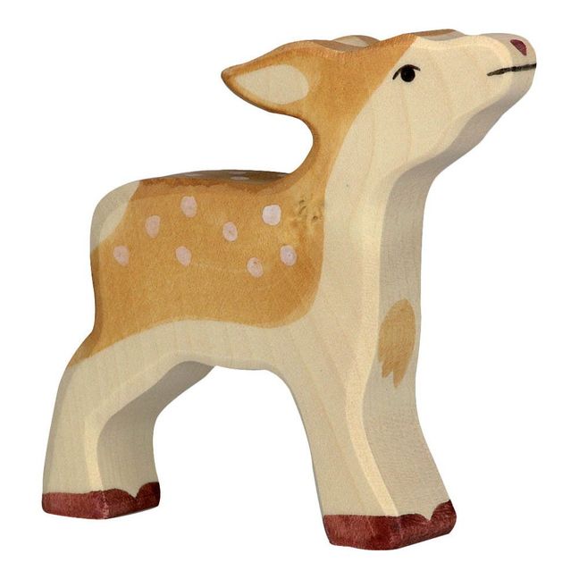 Wooden Fawn Figurine