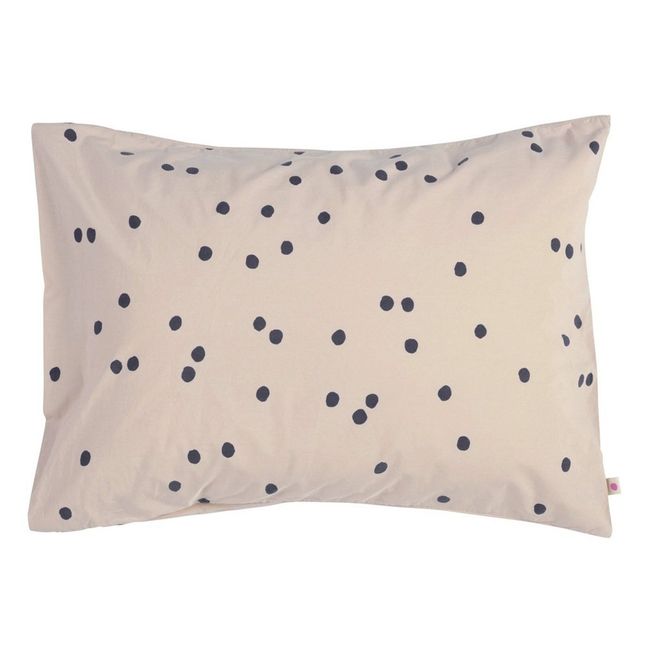 Funda de almohada Odette lunares gris | Rosa Polvo