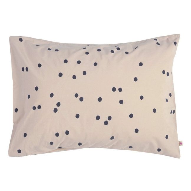 Odette Grey Dots Pillowcase | Powder pink