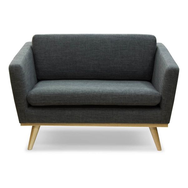 120 Sofa Flecked Fabric Three Seater With Oak Base Charcoal 120 Sofa Flecked Fabric Three Seater With Oak Base Product