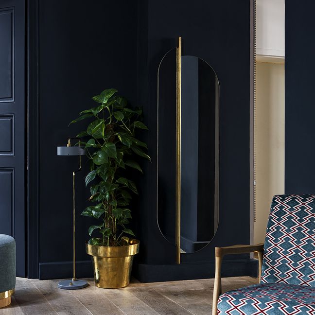 Specchio Totem, vetro e ottone, diam 170 cm