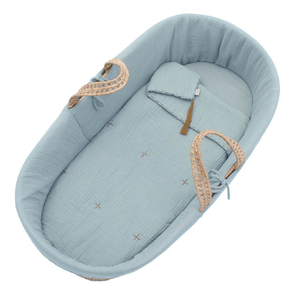 Moses Basket, Mattress & Bedding Sweet Blue S046 Numero 74 Design